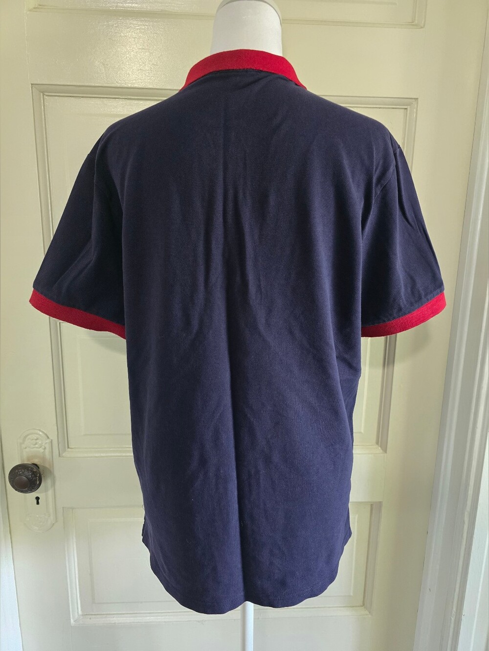 Burberry Navy Polo with Red Trim Short Sleeve Shirt - Picture 6 of 9